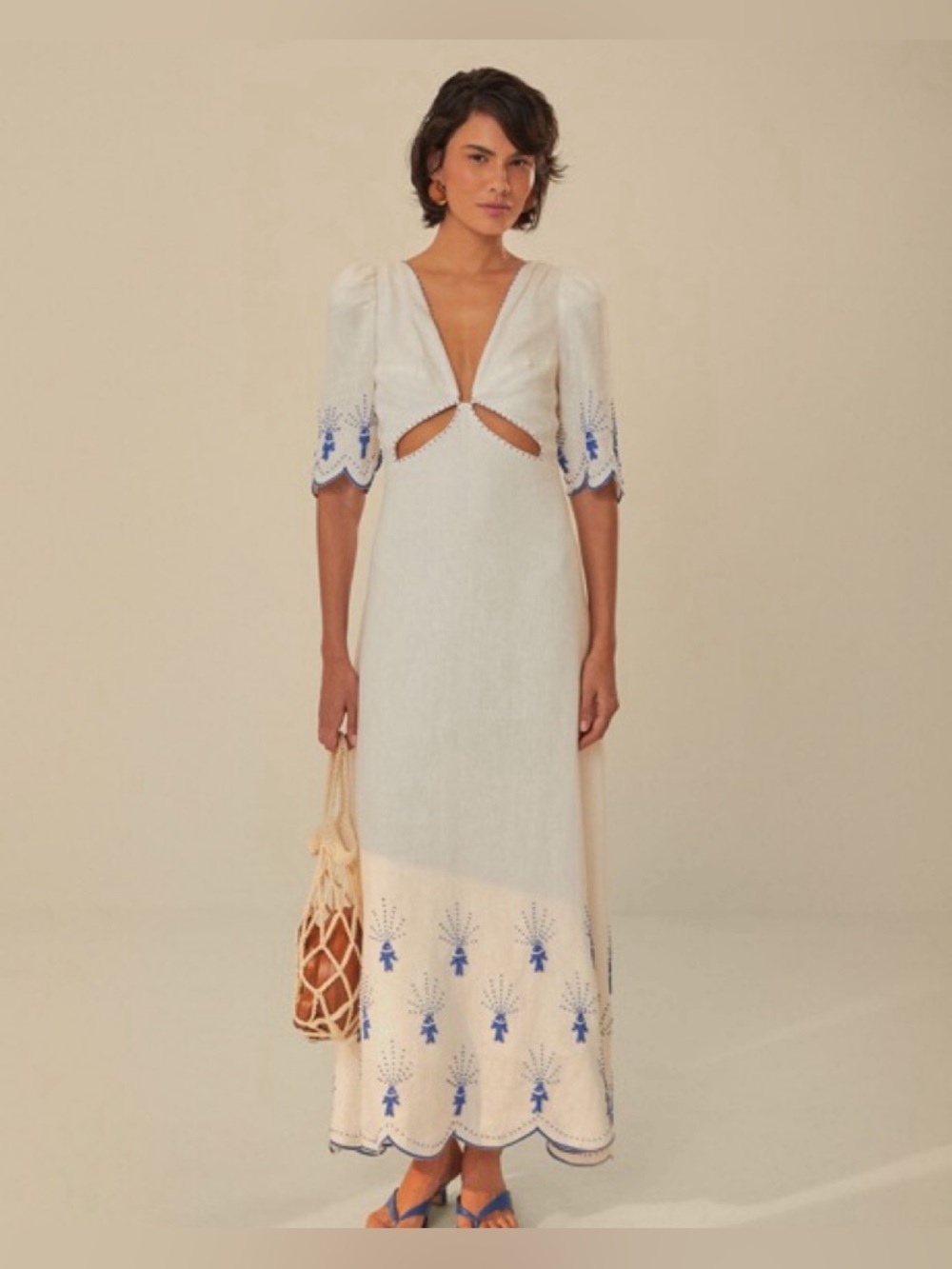 NWT FARM RIO SEA OF FISH ANKLE DRESS